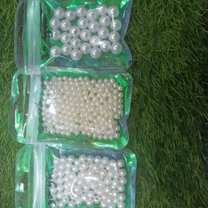 3 Size white Round Pearl Charms 20 gram pkt