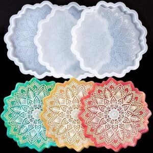 4.5inch mandala coaster mould 12x12cm.6mm depth …ue