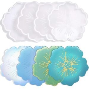 4.5inch flower coaster mould 8mm depth 12×12 cm…..ue