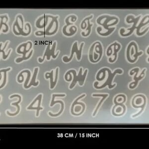 alphabet cursive mould .38 cm/21cm 10mm depth min qty 12