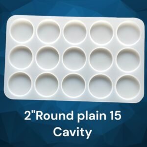 15 cavity 2inch Plain Round mould min qty 12pcs. SKU: SRN319