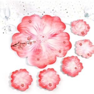 1piece13inch flower tray4.5 5pieces coaster 6piece of set min qty 12pcs..NRE