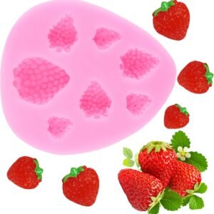 7 Cavity pink strawberry mould size-6*7.5cm