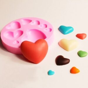 8 Cavity pink heart mould size-7.8*7.8cm
