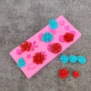12 cavity pink flower mould